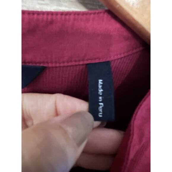 VERONICA BEARD Coralee Button-Front Puffed Sleeve Top Sz L Red - Picture 5 of 10